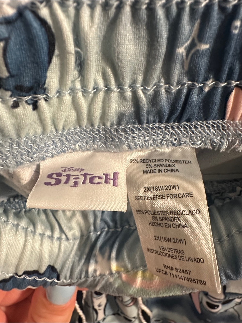 Disney Light Blue Stitch Lounge Pants with Pink Details - Picture 2 of 10